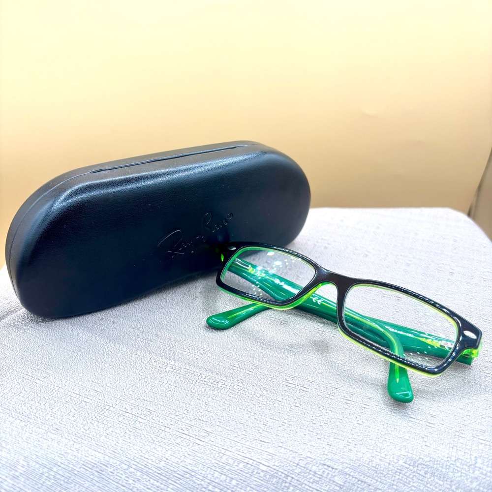 Ray-Ban RB1530 3665 Eyeglasses Tortoise Neon Green Rectangular Frames 48-16-130